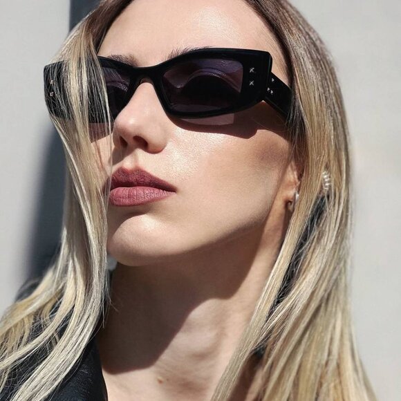 Valentino V-QUATTRO VLS-109H Sunglasses Caramel Rectangle Frame, Brown Lenses - Picture 8 of 12